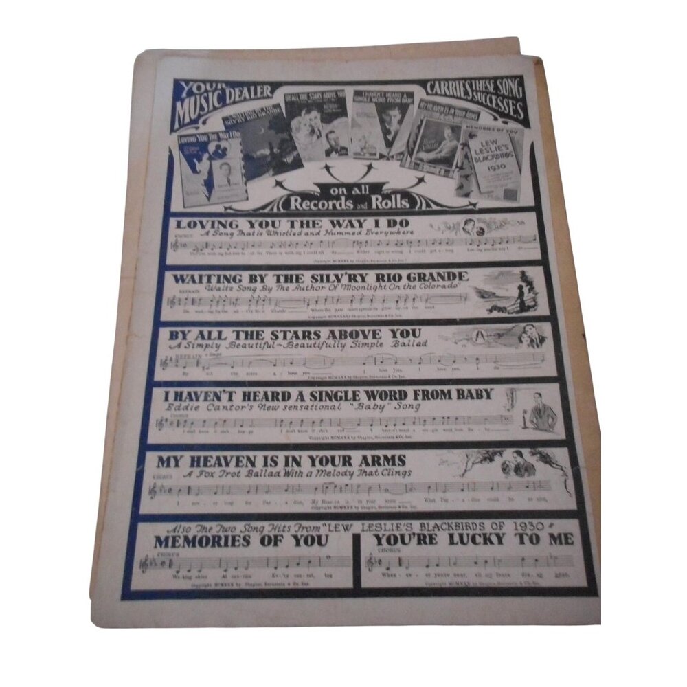 Vintage Sheet Music c 1930 Tears Piano voice Ukulele Banjo Mickey Alpert - Picture 3 of 3